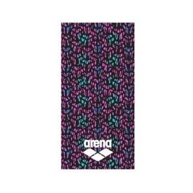 Imagem de ARENA Toalha monograma grande macia orgânica 100% algodão, toalha esportiva de piscina de algodão pesado de 280 g, secagem rápida e absorvente, 163 x 81,5 polegadas, preto/multi