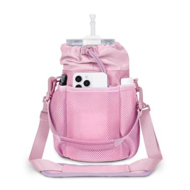 Imagem de ECOHUB Suporte para garrafa de água com alça, copo Stanley de cobertura total, copo de 40/850 g, bolsa térmica para garrafa de água com bolso traseiro de segurança, alça transversal com alça para