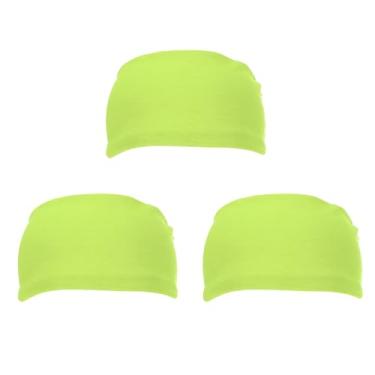 Imagem de PATIKIL Bandanas esportivas masculinas 17,78 cm x 10,16 cm, 3 faixas de suor para corrida, absorção de suor, para mulheres, treino, basquete, ioga, academia, verde fluorescente