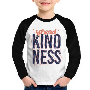 Imagem de Camiseta Raglan Infantil Spread Kindness Manga Longa - Foca na Moda, B