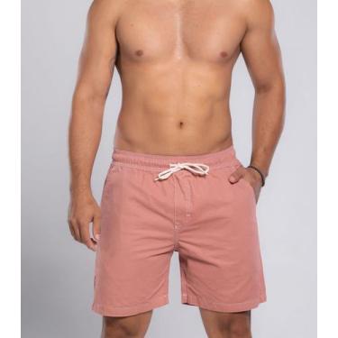 Imagem de Short Bermuda Masculino Mauricinho Sarja Casual - Original, Rose, GG