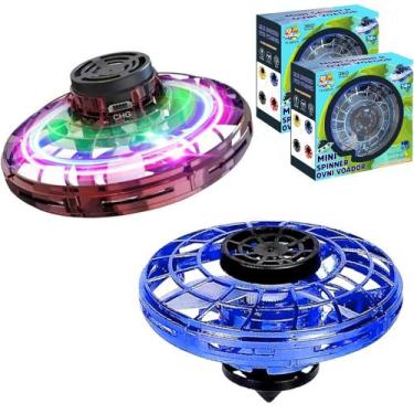 Imagem de Kit 2 Ovini Disco Voador Spinner de Brinquedo Led Boomerang - Toy King