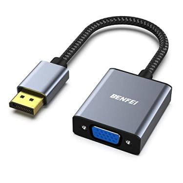 Imagem de BENFEI Adaptador DisplayPort para VGA, entrada DisplayPort para adaptador de saída VGA compatível com Lenovo Dell HP e outras marcas [conectores banhados a ouro, revestimento de alumínio e cabo de