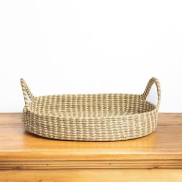 Imagem de Bandeja Verde em Palha natural 40x26x8