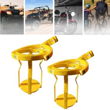 Imagem de TRAGLO 2PCS Universal Drink Holder com Grampo Pendurado Giroscópico Copo Suporte Anti-Derramamento Ajustável Autonivelante Bicicleta Motocicleta Garrafa de Água Suporte para Barcos Carro(Amarelo)