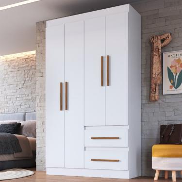 Imagem de Guarda Roupa Solteiro 4 Portas 2 Gavetas 100 mdf Palermo Doripel