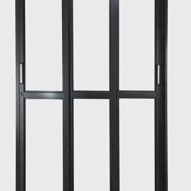 Imagem de Porta de Correr de Aço 215x200cm 3 Folhas Moveis Ideal Crv Esquadrias Preto