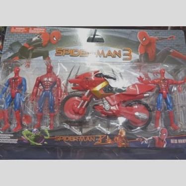 Imagem de Brinquedo Infantil Bonecos Os Vingadores Com 3 homem aranha e uma moto Super-Heróis sperdman 3.