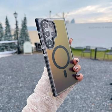 Imagem de HPQWN Para Samsung A24 A25 Capa de telefone com lente de metal Capa de carregamento sem fio (para Samsung A24 A25/preto)