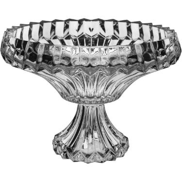 Imagem de VASO CENTRO MESA DECORATIVO ENFEITE CASA REDONDO HOME&CO COM PÉ ECO CRYSTAL 22x29x29cm TRANSPARENTE