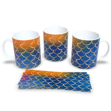 Imagem de Caneca Escamas de Sereia – Brilho Mágico e Colorido (Mod.30)