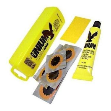 Imagem de Kit Estojo Remendo Unium Conserto Câmara De Ar Bike Com Cola