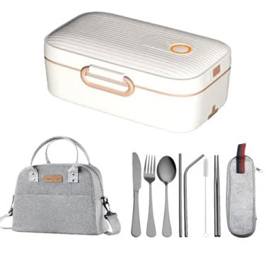 Imagem de CHONGHAN Lancheira elétrica 40 W, aquecedor de alimentos portátil, aquecido à prova de vazamento, isolamento inteligente 70 °C, preservação a vácuo, com bolsa de transporte e colher