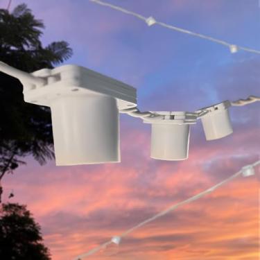 Imagem de Varal Luzes Até 25 metros a Cada 50cm Sem Lâmpada Area Externa Gambiarra Casamento Jardim (Branco, 25 Metros)