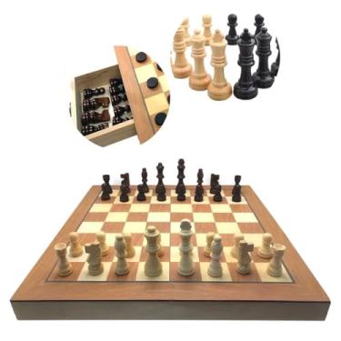 Imagem de Jogo de Xadrez Luxo em Madeira, Tabuleiro com Gaveta, Luxo