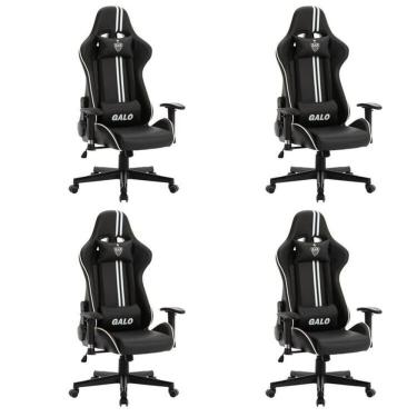 Imagem de Kit 4 Cadeiras Gamer Atlético Mineiro Cam 3318 Espresso Móveis Preto