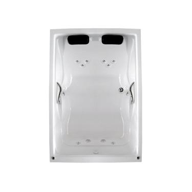 Imagem de Banheira De Hidromassagem Mondialle Modelo Roma Dupla Essencial 175cm X 120cm X 50cm Em Gel Coat Branco