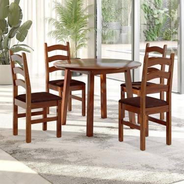 Imagem de Conjunto Sala de Jantar com 4 Cadeiras Parit Espresso Móveis Nogal/Angus