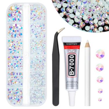 Imagem de qiipii Strass De Resina Branca Ab Com Cola B7000 Para Joias Artesanato Deslumbrante 2 Mm 3 4 5 6 Fundo Plano, Pedras Gelatina, Diamantes, Cristais, Gemas, Amuletos, Suprimentos Unhas, Maquiagem Faci