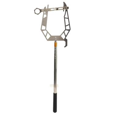 Imagem de Gancho de Aço Inoxidável para Atracadouro Com Passador de Cabo, Guia de Corda Em Formato de U Com Pegada de Liga de Alumínio para Navios, Iates e Caiaques (Com haste telescópica)