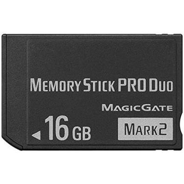 Imagem de ShanVa Cartão MagicGate de alta velocidade 16GB Memory Stick PRO Duo Mark 2 – Compatível com PSP 1000/2000/3000, câmeras Cyber-Shot DSC, Alpha DSLR, Handycam e mais
