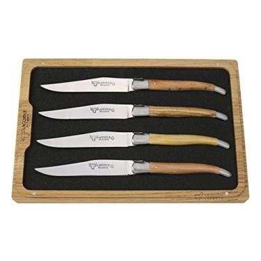 Imagem de Faca de bife Laguiole En Aubrac, alças mistas de madeira francesa, conjunto com 4