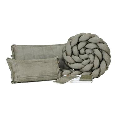 Imagem de Kit Berco Slim Linho Verde Musgo 06 Peças