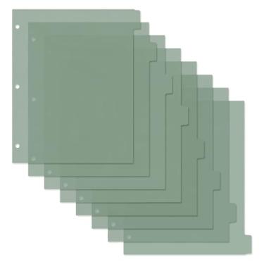 Imagem de Koqye Divisores de Índice de Fichário de 8 Abas para Fichários de 3 Argolas, Divisores de Plástico Colorido com Abas, Divisores Resistentes com 3 Furos Perfurados- Organize A Escol (, Verde Escuro)