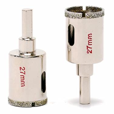 Imagem de 2 peças 20 – 50 mm diamante orifício serras granito broca revestido maçonaria ferramentas para pedra, DLSKKQ-27mm-2Pcs, Prata, Hole Diameter 27mm