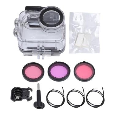 Imagem de GOWENIC Casa de Estojo de Mergulho à Prova D'água para a Câmera GO 3s 3, Concha de Alojamento Subaquático de 60m/196 Pés Com Acessórios de Suporte, para Surfar, Mergulho, Natação (Com filtro)