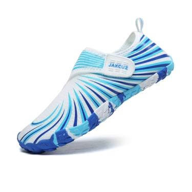 Imagem de Jakcuz Tênis aquático atlético para mulheres e homens, secagem rápida, natação, mergulho, praia, esportes, caminhada, moda, Céu/azul, 11 Women/10 Men