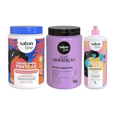 Imagem de Salon Line Kit com 2 Cremes para Pentear Hidratação Profunda e Super Volumão + Máscara Bio-Reconstrução