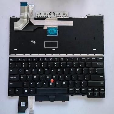 Imagem de Siakoocty Teclado de substituição para laptop US Layout para Lenovo Thinkpad L14 L14 gen 1 L14 gen 2 GEN 3 GEN 4 5N21D68008 5N21D68123 5N21D68197 com moldura, TrackPoint, sem retroiluminação preta