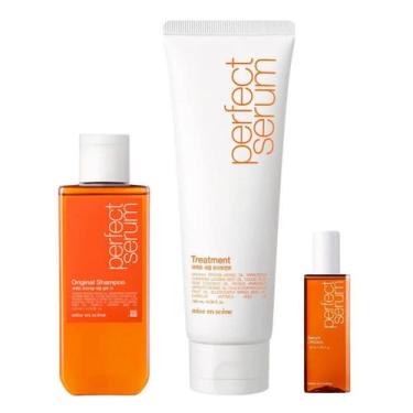Imagem de Trio Mise en Scène Perfect Serum (Shampoo 140ml + Máscara 180ml + Seru