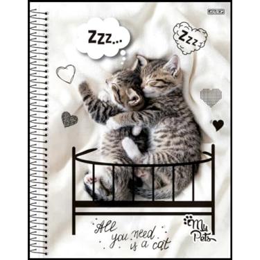 Imagem de Caderno Pequeno 1/4, Animativa, Capa Dura, Espiral, My Pets, 80 Folhas, Pacote com 10