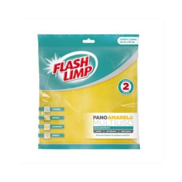 Imagem de Pano Multiuso Amarelo 2pçs - FlashLimp