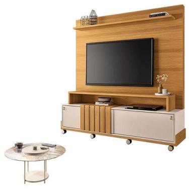 Imagem de Estante Home Theater Bold Off White Cinamomo E Mesa De Centro Sky Com 