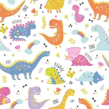 Imagem de Papel de Parede Adesivo Sala Lavável Dinossauros 12m