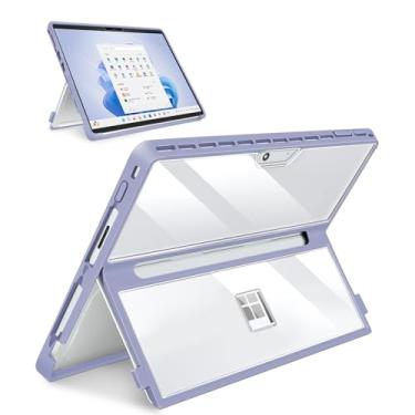 Imagem de SSS·GRGB Capa atualizada compatível com Microsoft Surface Pro 11/10/9/8 13 polegadas, capa robusta multifuncional compatível com teclados, transparente e roxo