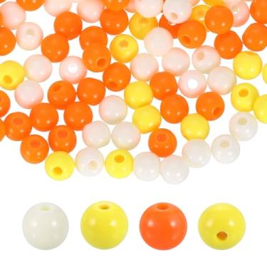 Imagem de HARFINGTON 200 contas redondas de acrílico amarelo creme, 6 mm de diâmetro, furo de 1,9 mm, bolas lisas de resina plástica, contas soltas para fazer joias, pulseiras, colar, brincos, faça você mesmo