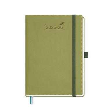 Imagem de BEZEND Agenda 2025-2026 semanal e mensal, calendário acadêmico de 14,7 cm x 21,6 cm (25 de julho a 26 de dezembro) Consulta diária vertical com horário de hora em hora e aba mensal, capa dura de couro