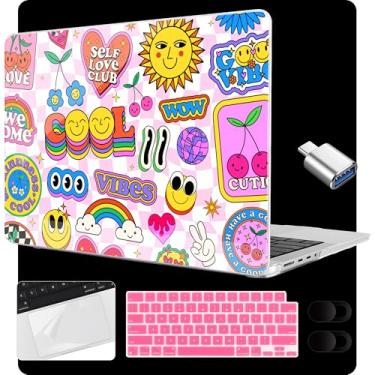 Imagem de MEEgoodo Capa para M4 MacBook Pro 16 polegadas 2024 2023 2021 (A3403/A3186/A2991/A2780/A2485) M3 M2 M1 Pro/Max Chip, capas rígidas para laptop com capa de teclado e película de trackpad, adesivos de