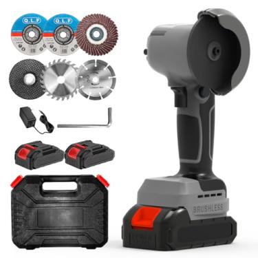 Imagem de ZFULVO Kit De Esmerilhadeira Angular Sem Fio Sem Escova, Mini Ferramenta Elétrica De Esmerilhamento Angular De 28.000 Rpm Com Bateria De 2X21 V 2.000 Mah E 6 Discos De Corte, Esmerilhadeira Cortador