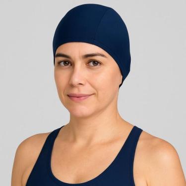 Imagem de Touca de tecido para natação e hidroginastica adulto - ALIKI, Azul mar