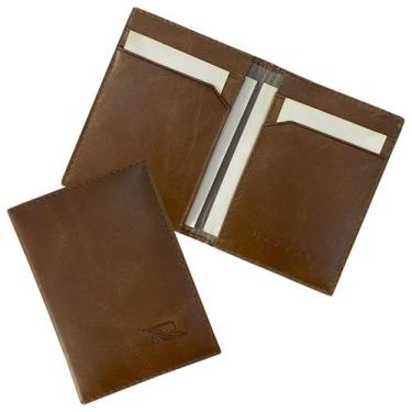 Imagem de Carteira Compacta Couro RFID Blocking 40-R Raffai Couros, Marrom