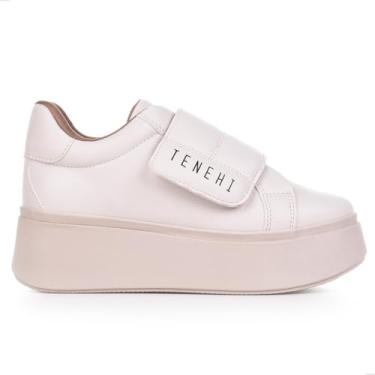 Imagem de Tênis Feminino Casual Preto Tenehi Plataforma Sola Alta Velcro Facil de Calçar (bege, BR, Adulto, Numérico, 38)
