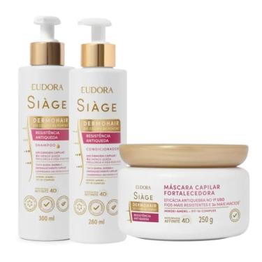 Imagem de KIT SHAMPOO MASCARA E CONDICIONADOR RESISTENCIA ANTIQUEDA ANTIQUEBRA SIAGÈ