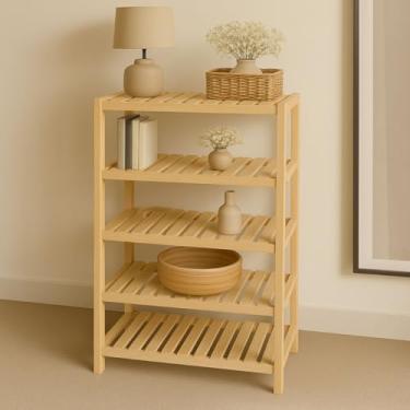 Imagem de Prateleira 5 Andares 120cm Altura Aparador Madeira Pinus