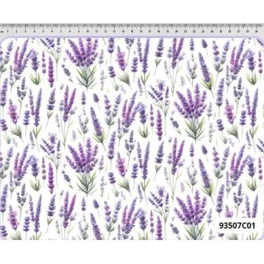 Imagem de Tecido Tricoline Digital Lavanda E Ramos 50x150cm Fernando Maluhy, 100
