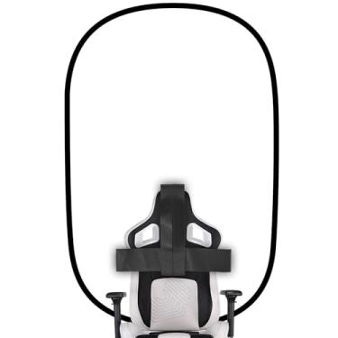 Imagem de Fundo de tela verde, cadeira de tela verde portátil de 147.3 cm com suporte, fundo verde dobrável de dupla face, chave cromada, para fotografia, streaming, jogos, fotos, zoom, vídeo chats e reuniões